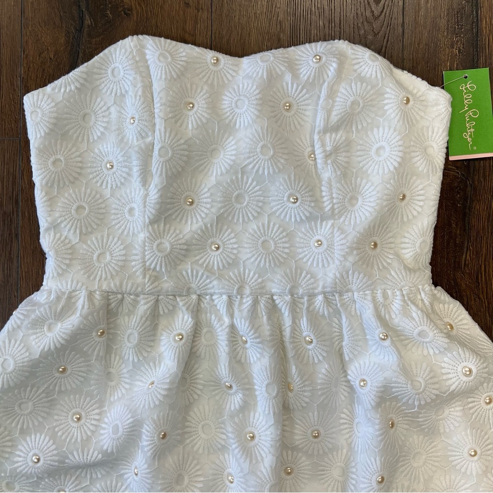 🆕 Lilly Pulitzer Payton Resort White, Pinwheel Organza Dress SZ 8‎ - Picture 6 of 9